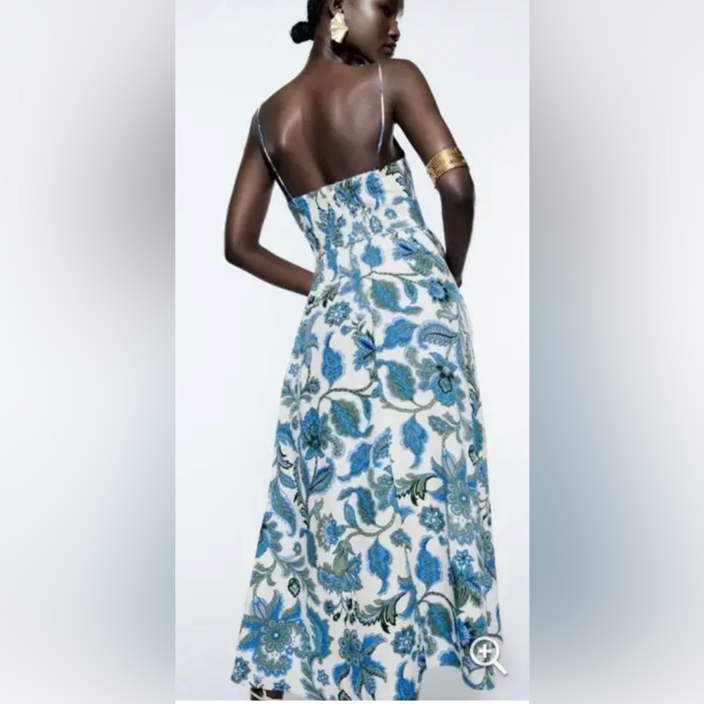 ZARA Paisley Printed Midi Dress - Picture 3 of 11